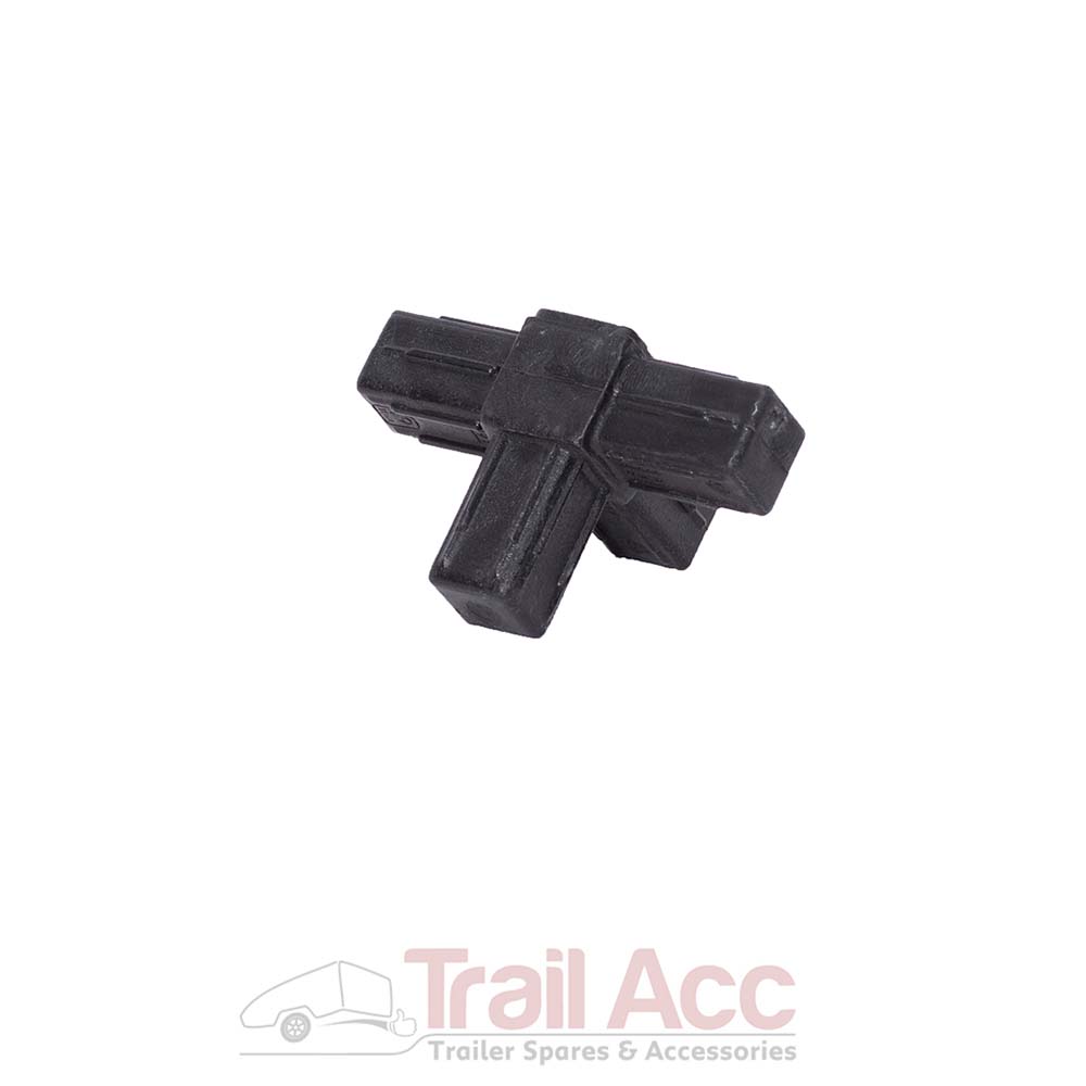 POS_19-SQ-4-90-B 19mm Sq 4-way Black - Image 1