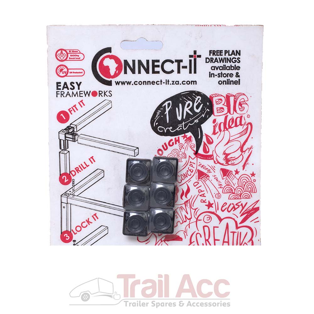 POS_19-SQ-END-B 19mm Sq end Black - Image 1