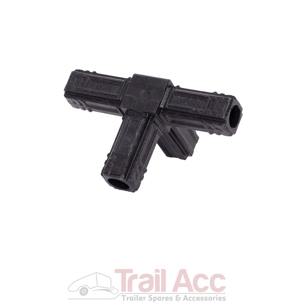 POS_25-SQ-4-90-B 25mm St 4-way Black - Image 1