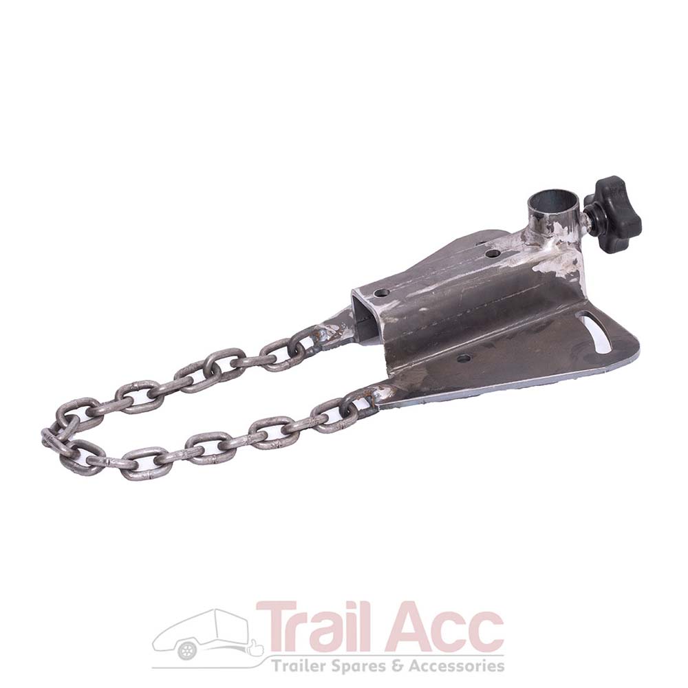 POS_VCP002C32 Coupler Plate With Chain 50mm SQ With 32mm Clamp - Image 1