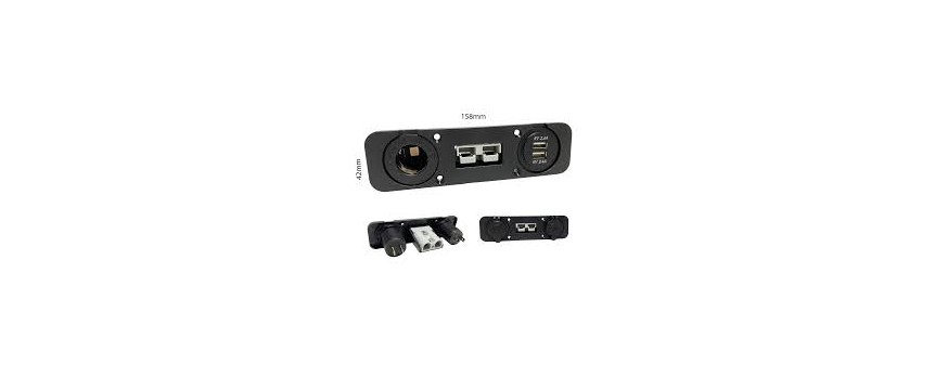 POS_Lumeno515 SQ Conn Panel w 12v Socket & Dual USB - Image 1