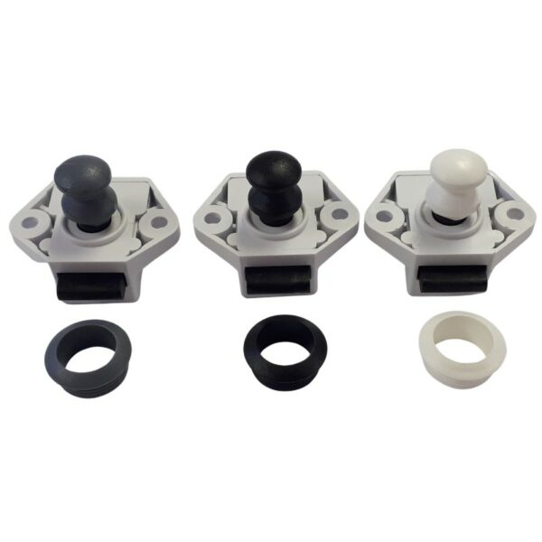 Push Button Door Catch&Plastic Knob Blk